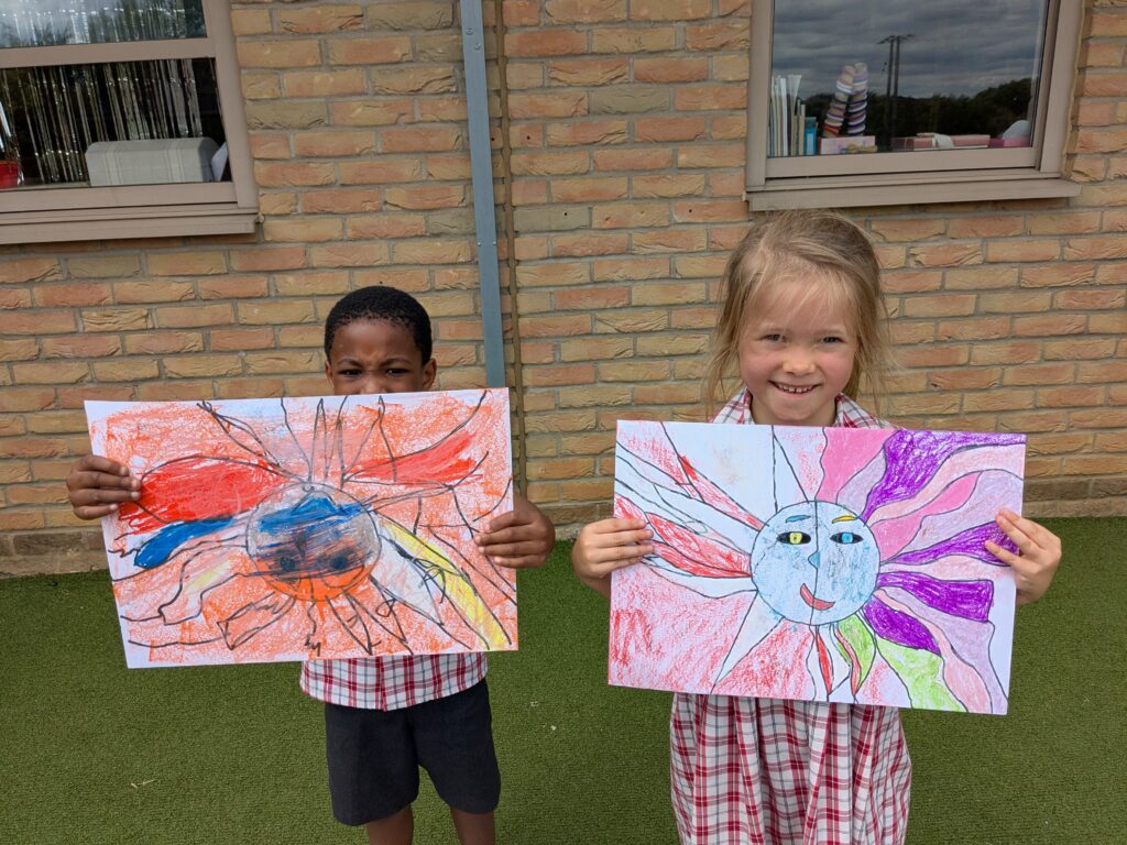 A burst of colour in sun inspired art!, Copthill School