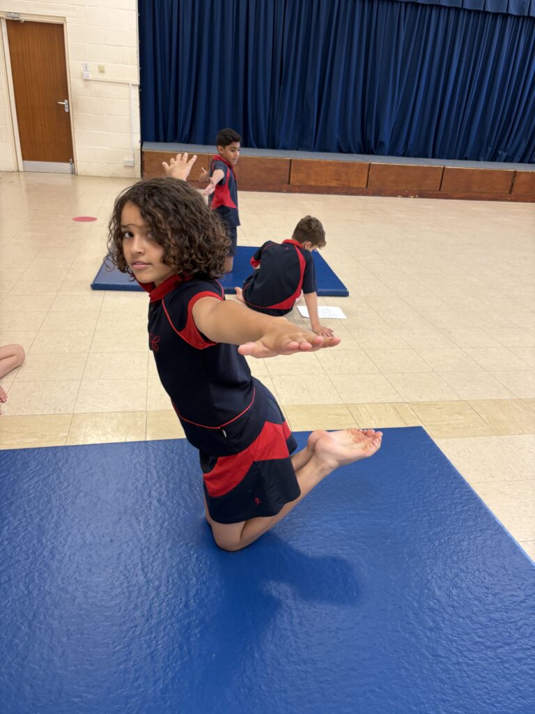 Yr6 start their balancing topic, Copthill School